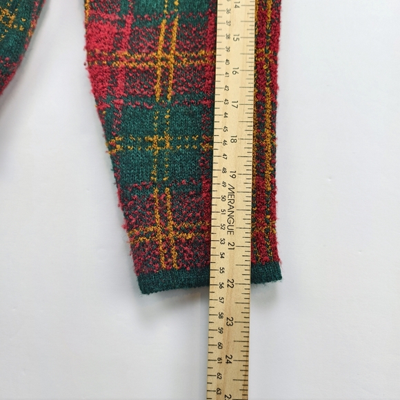 Vintage Franco Valeri Plaid Wool Blend Cardigan Gold Buttons Preppy Size S - Picture 10 of 10
